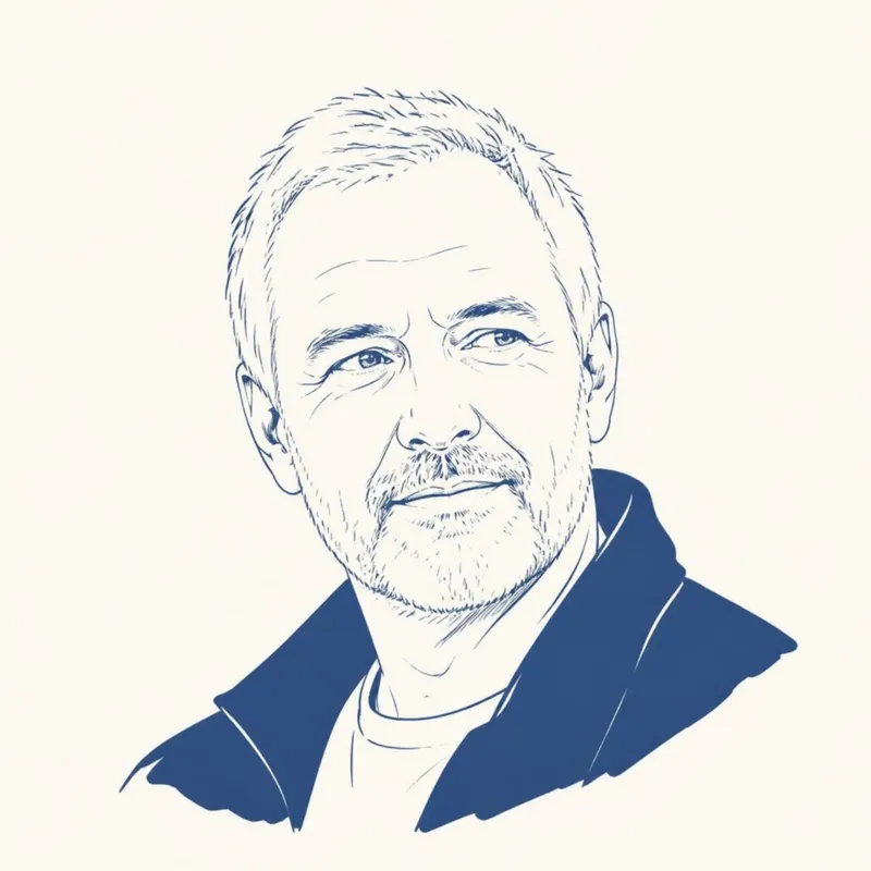Portrait dessiné d'Armand, agent IA industrie du studio.